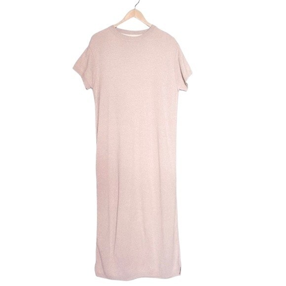 J. Jill Short Sleeve Maxi Sweatshirt Dress Mauve Heather Women’s Size Medium - Picture 2 of 10